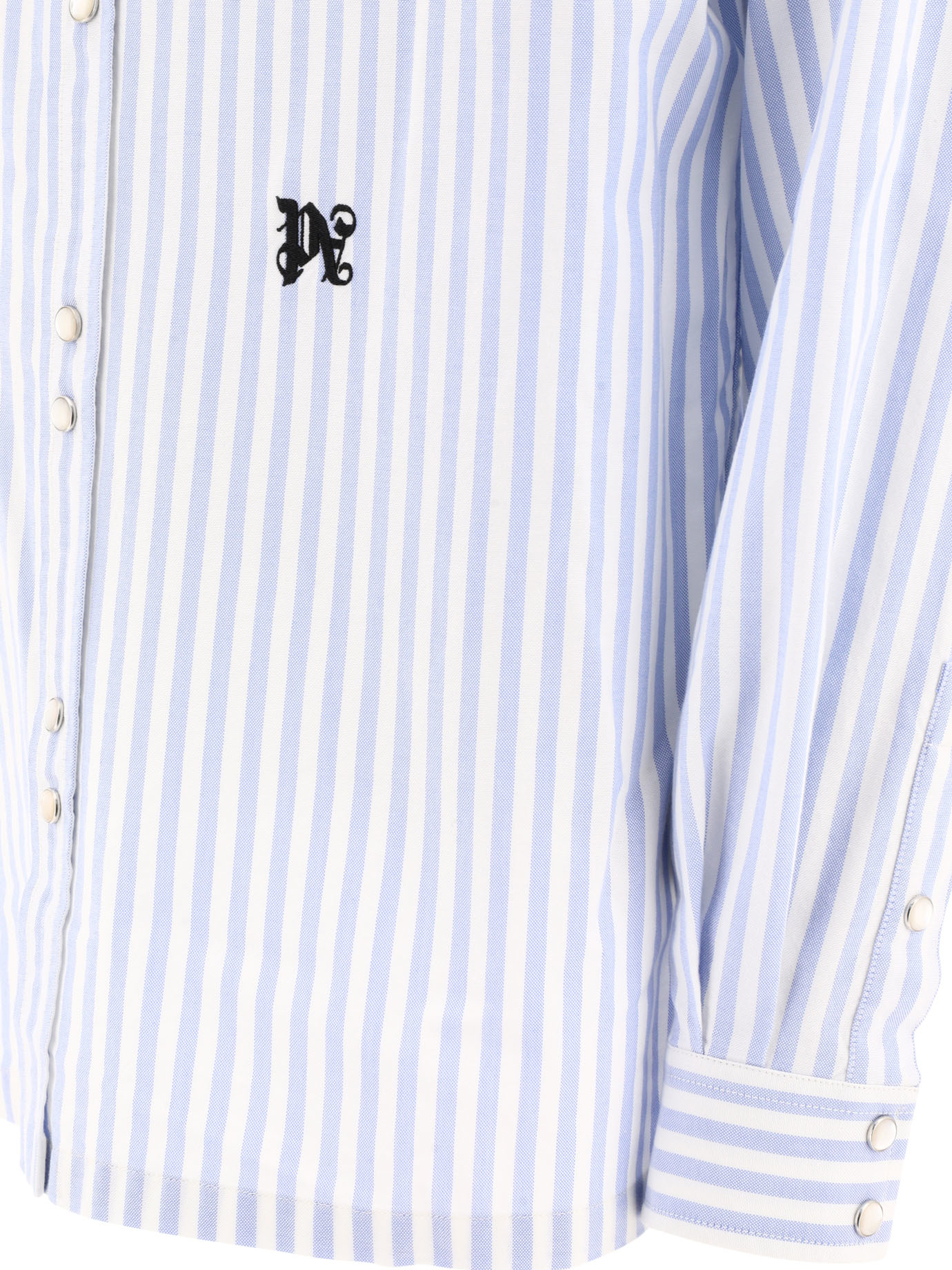 PALM ANGELS Light Blue Monogram striped shirt